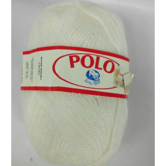 Vintage Lana Moro POLO Brushed Acrylic Yarn White #208 Lot of 8 Knitting Worsted - Picture 2 of 4